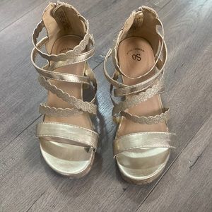 Girl's Gold Wedge Sandals